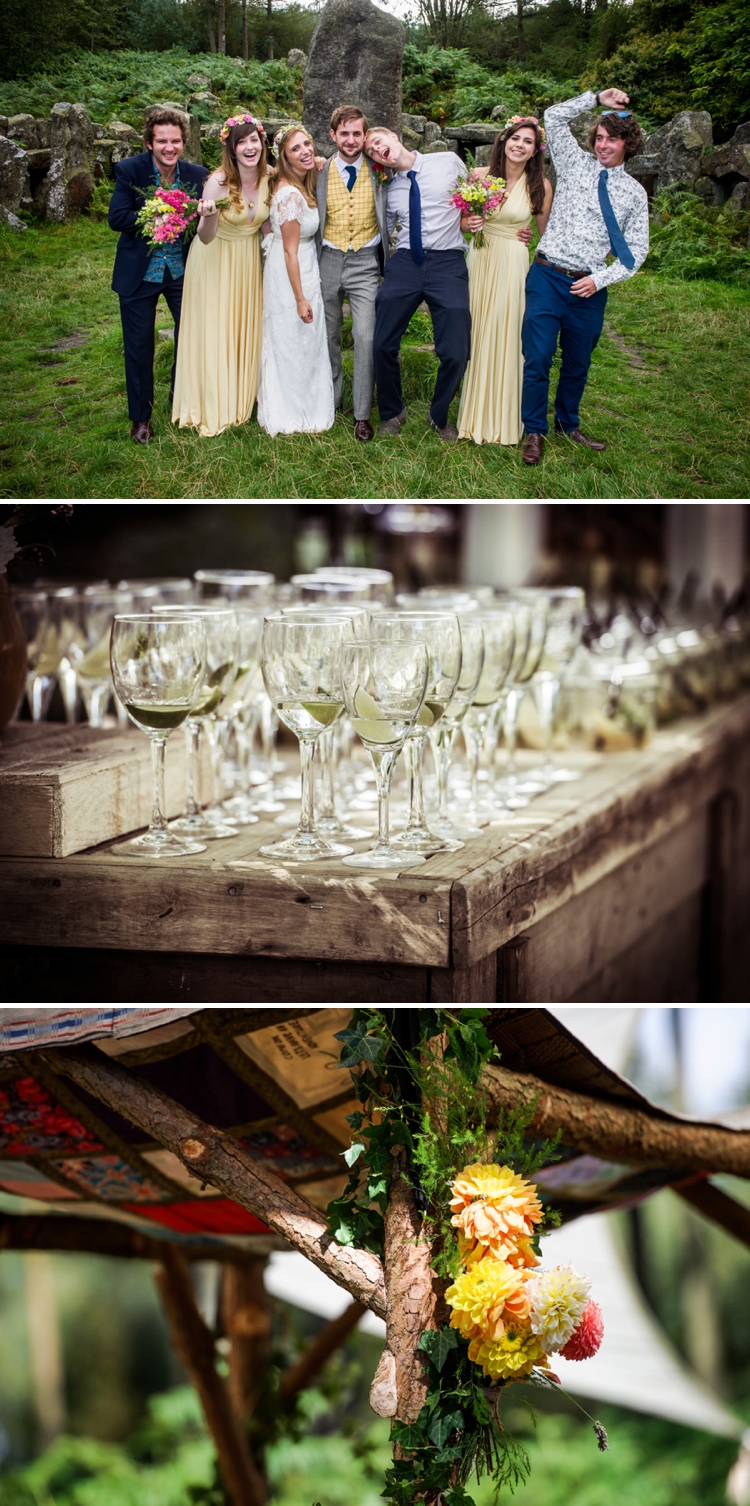 Outdoor, rustic, relaxed Jewish wedding, full of handmade and DIY details, at The Bivouac, Swinton Park, North Yorkshire, UK