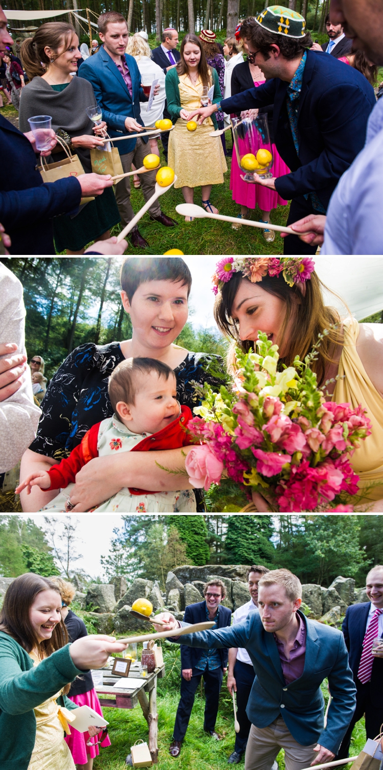 Outdoor, rustic, relaxed Jewish wedding, full of handmade and DIY details, at The Bivouac, Swinton Park, North Yorkshire, UK
