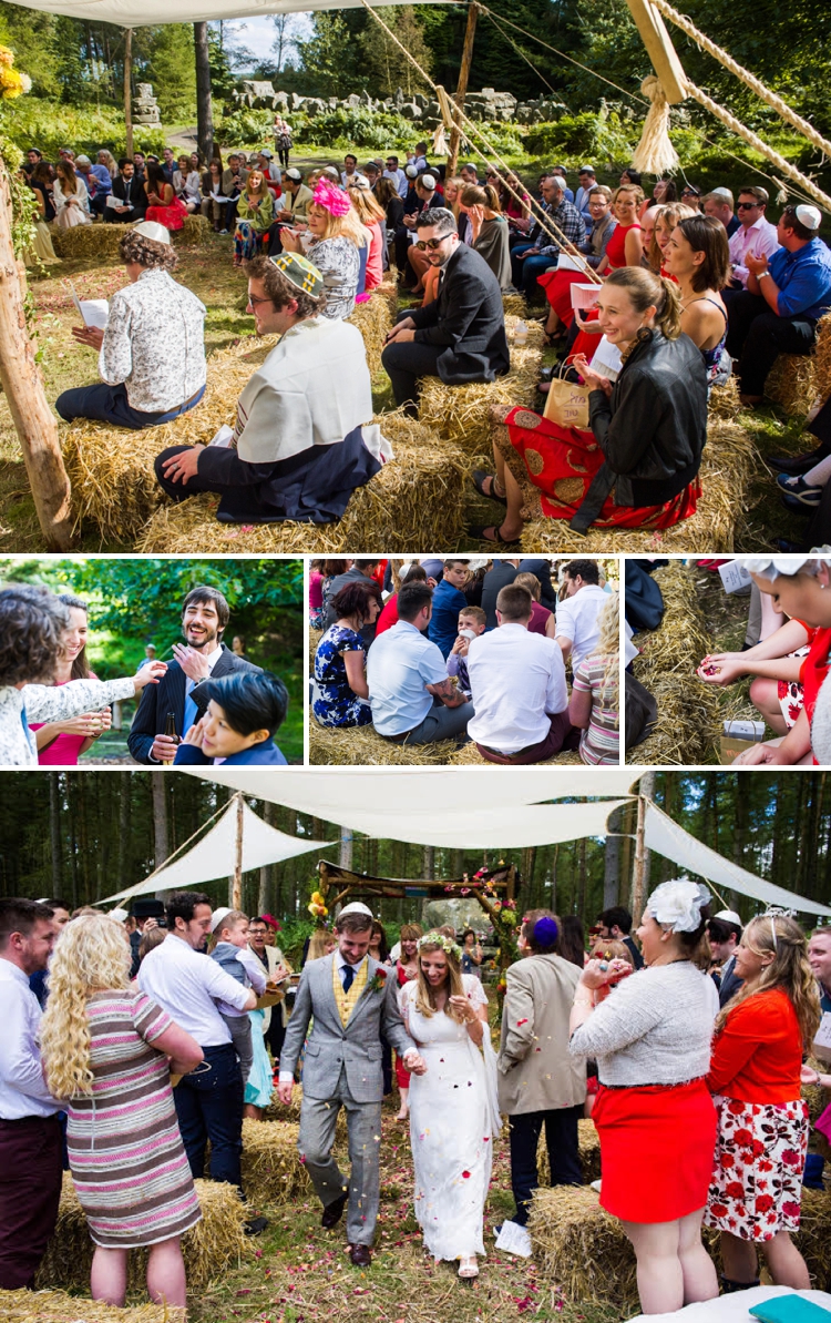 Outdoor, rustic, relaxed Jewish wedding, full of handmade and DIY details, at The Bivouac, Swinton Park, North Yorkshire, UK