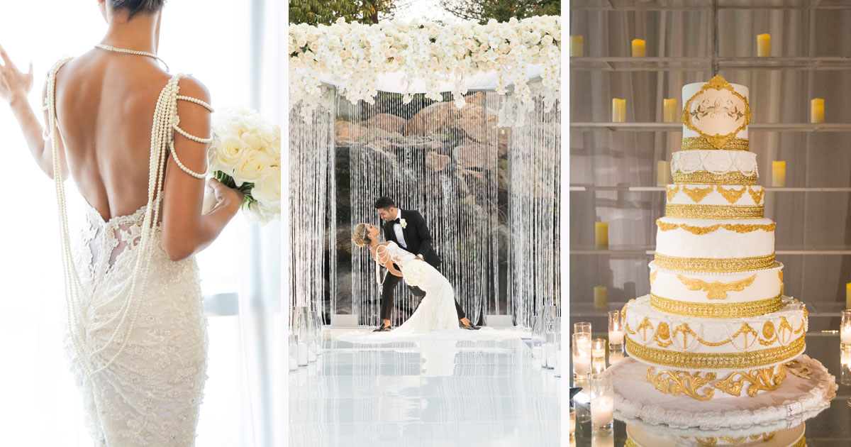 A Galia Lahav Bride for a Super Luxe White and Gold Jewish Wedding at